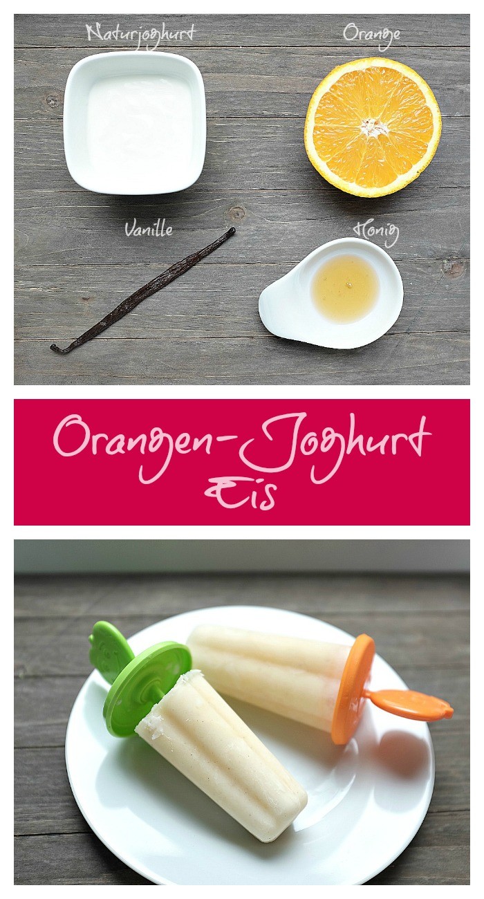 Ein super erfrischendes Eisrezept ohne schlechtes Gewisse: Orangen-Joghurt Eis mit Honig und Vanille