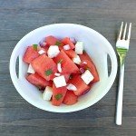 Ein wunderbar frischer Salat für heiße Tag: Melonen-Feta-Salat mit Minze