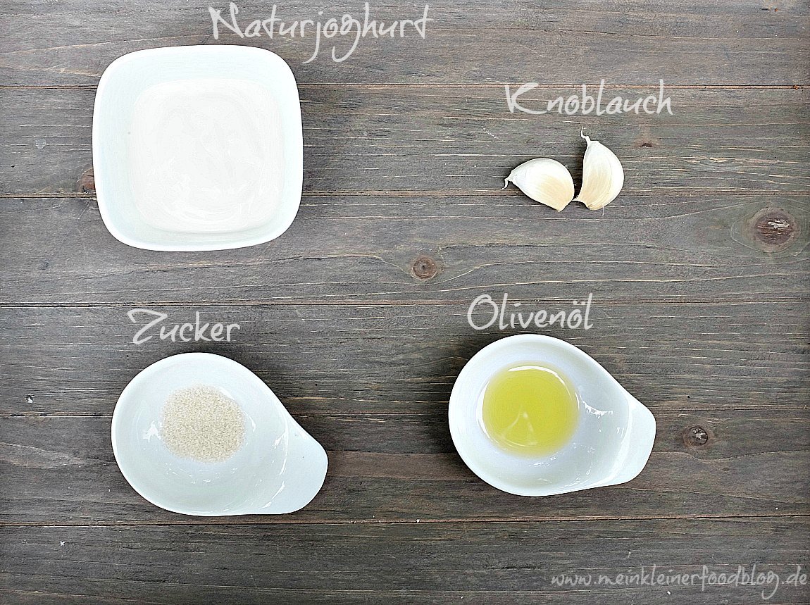 Perfekt für zu groß gewordene Zucchini: Gebratener Zucchini mit einem schnellen Knoblauch-Dip