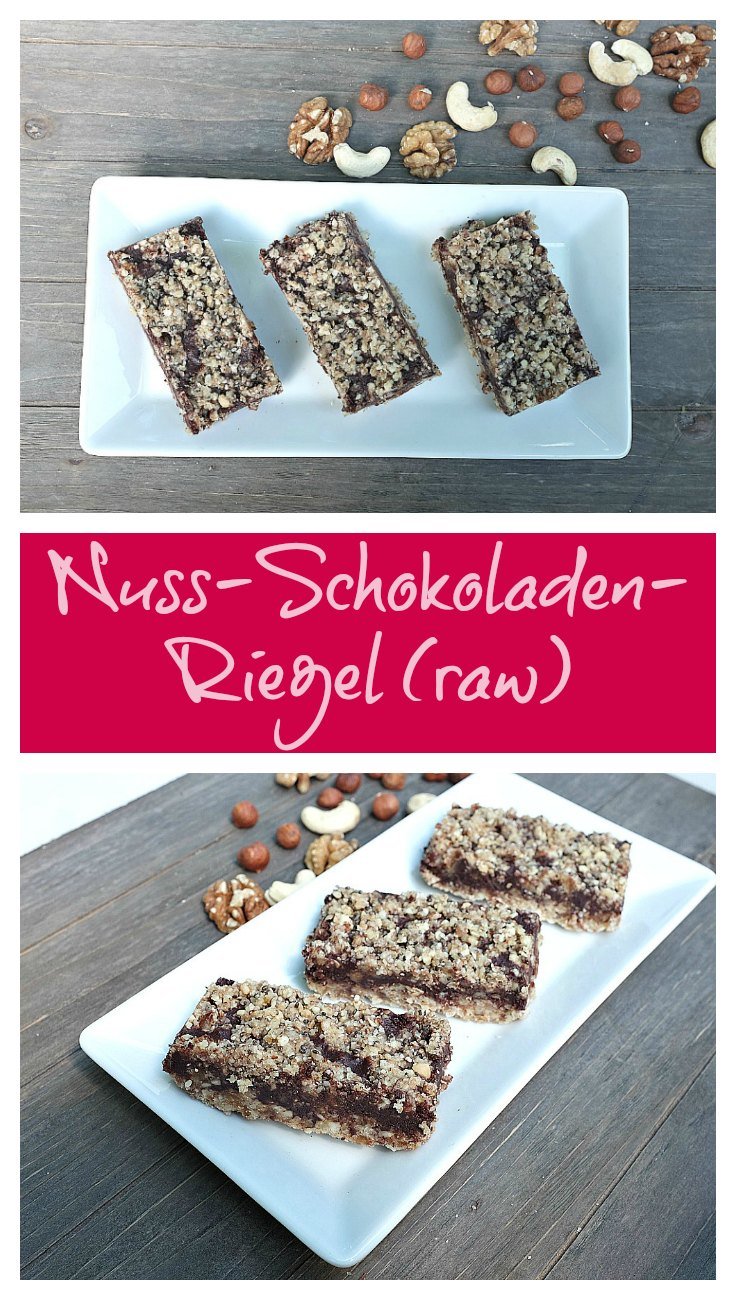 Gesund & lecker: Nuss-Schokoladen-Riegel (raw)