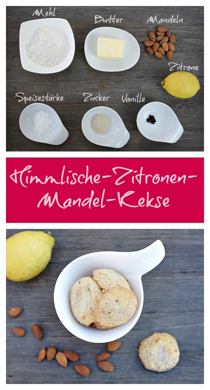 Was für ein perfekter Keks. Diese Zitronen-Mandel-Kekse zergehen förmlich auf der Zunge und der Geschmack von Zitrone, Butter und Mandel verbinden sich zu einem wunderbaren Genuss.