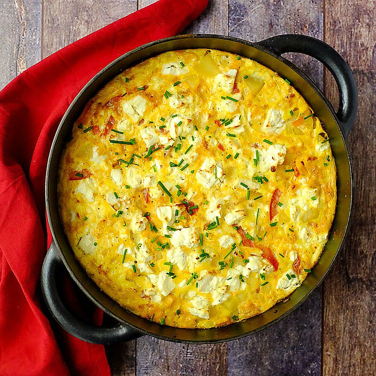 Feierabendküche: 30-Minuten-Tortilla mit Mais, Tomate und Feta.