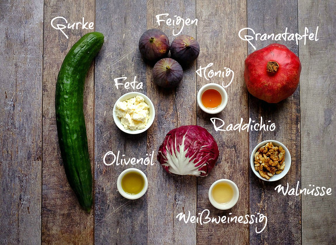 Feigensalat mit Granatapfel-Dressing - Schnelle &amp; einfache Rezepte