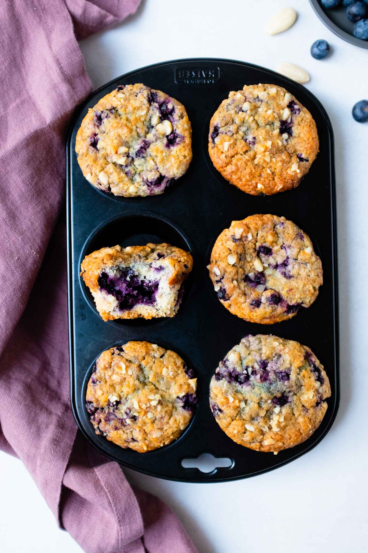 Zitronen-Blaubeer-Buttermilch-Muffins mit Mandeln - Schnelle &amp; einfache ...