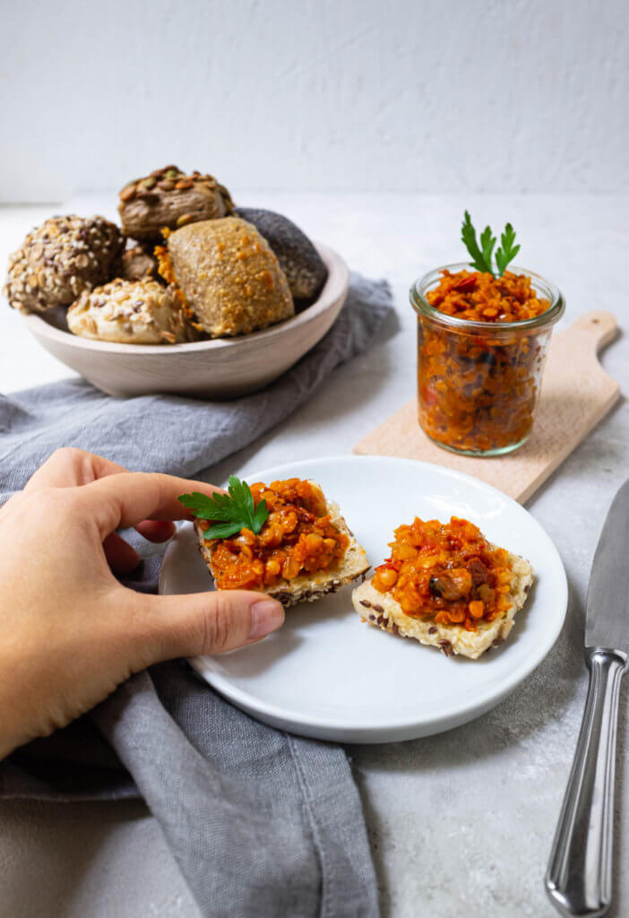 Tomaten-Linsen-Aufstrich (vegan) - Schnelle &amp; einfache Rezepte
