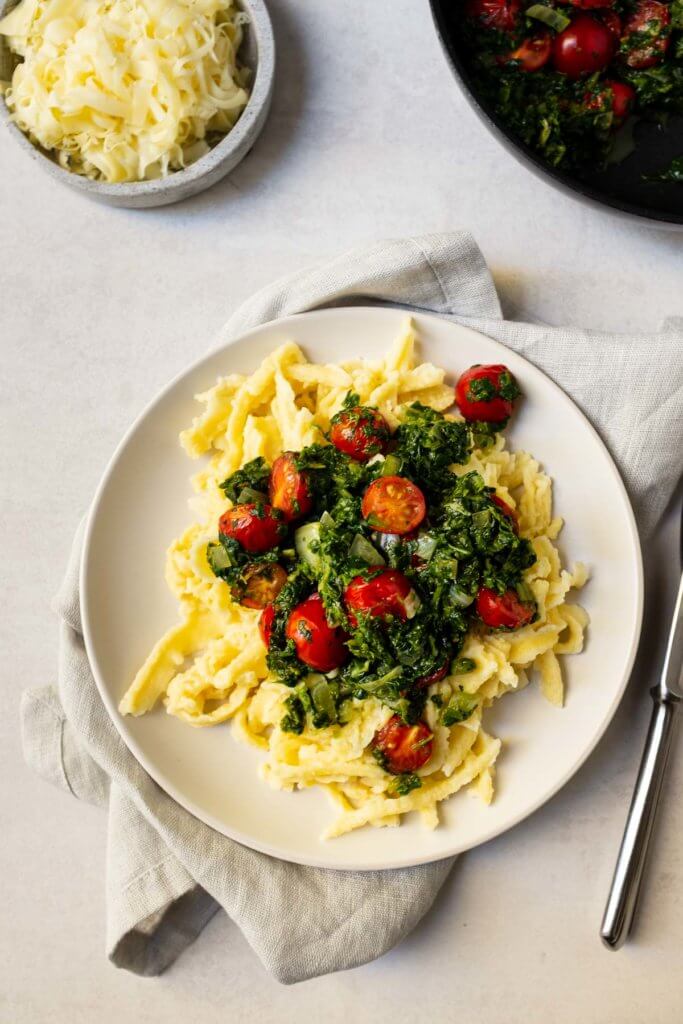 Spinat-Tomaten-Spätzle-2 - Schnelle &amp; einfache Rezepte