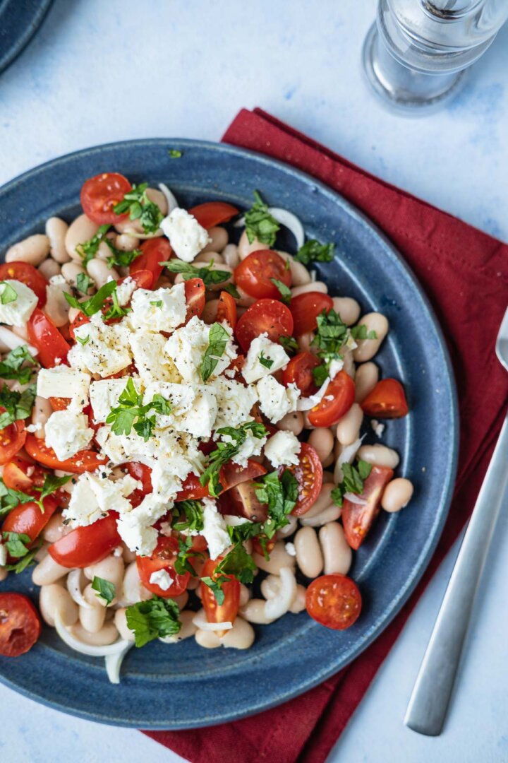 Weiße Bohnen-Tomaten-Salat mit Feta - Schnelle &amp; einfache Rezepte
