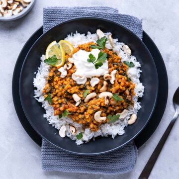 Spinat-Linsen-Dal mit Basmatireis