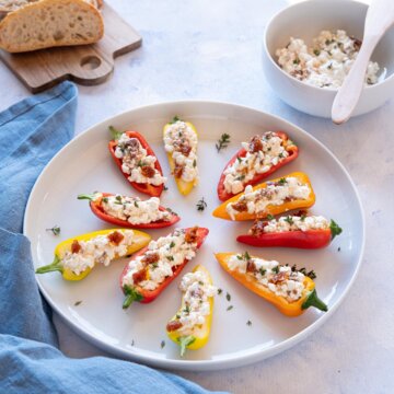 Schneller Paprika-Hüttenkäse-Snack