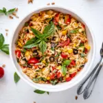 Orzo-Pasta mit gegrillten Gemüse