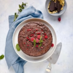Mandel-Schokoladen-Kuchen (Torta Caprese) mit Himbeeren